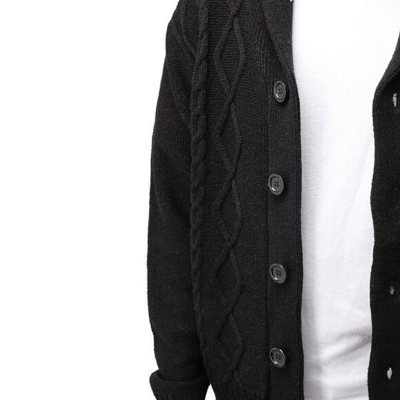 X-ray Jeans Men's Button Down Cardigan Sweater Size 2XL in Black NWT and in pack - Picture 4 of 8